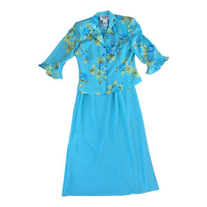 Vintage Plaza South Petite Gingham Two Piece Dress Size 6P